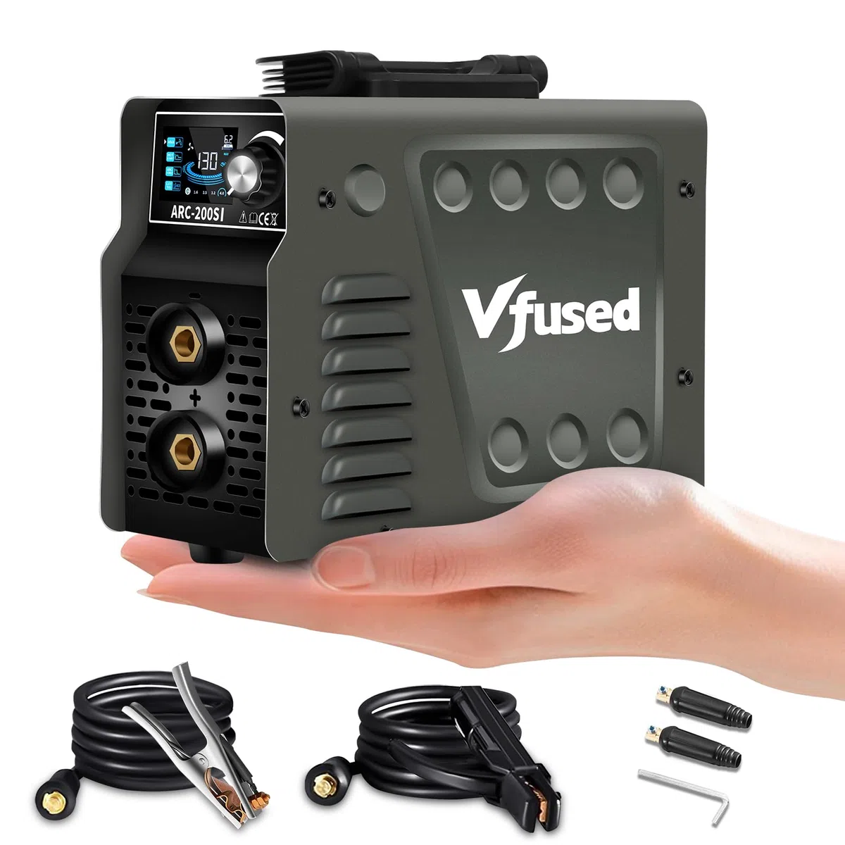 130A MMA Schweißgerät, 2.2kg LED Stick Welder mit Hot Start Arc Force Anti-Stick, Lift TIG Optional, CE-Geprüft, für Heimwerker Autoreparatur Zaunbau, 1.6-3.2mm Elektroden, 230V