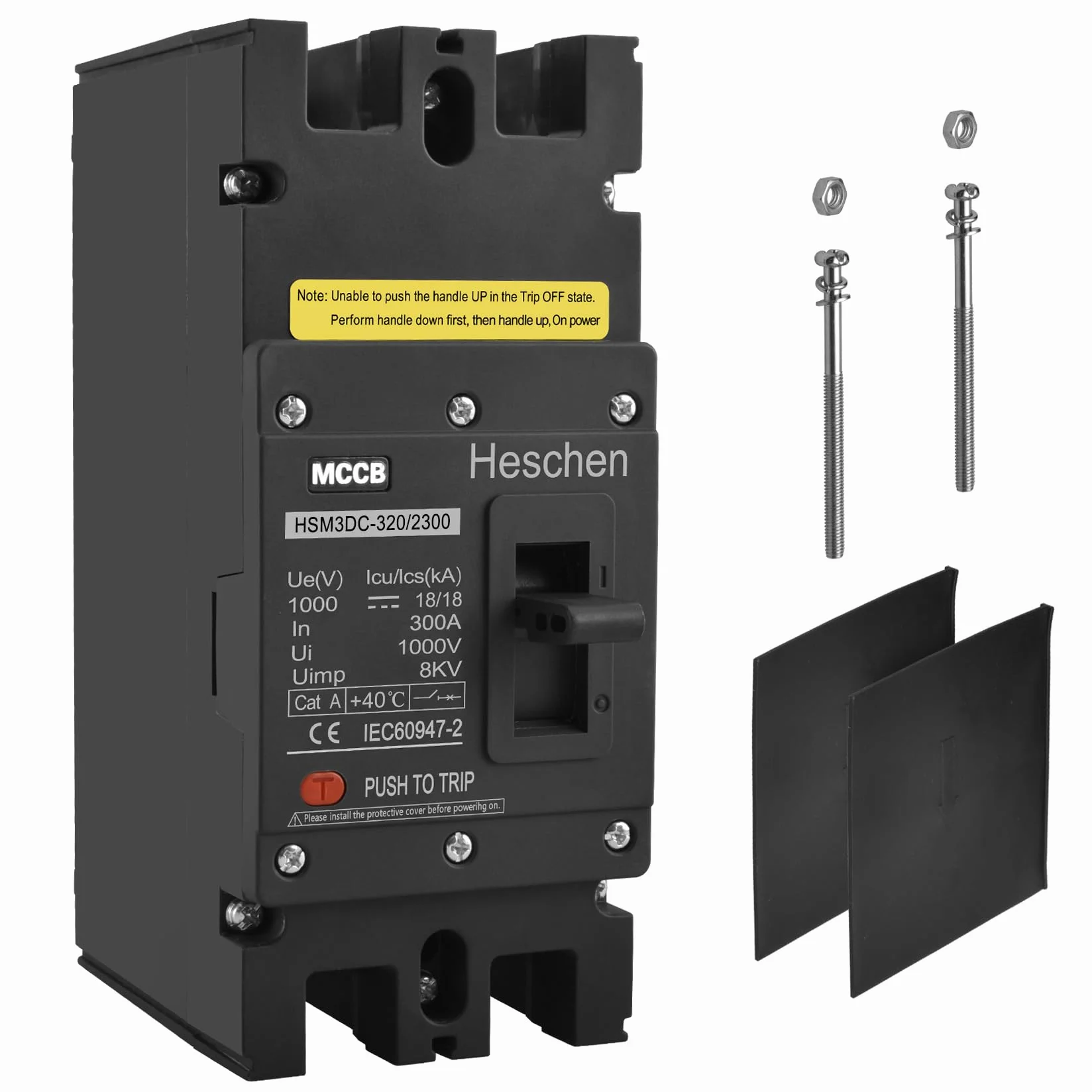 Heschen DC-Leistungsschalter MCCB, 2-polig, DC1000V Photovoltaik-Leistungsschalter, für PV-Solaranlage Solarmodule Netzsystem (300A HSM3DC-320)