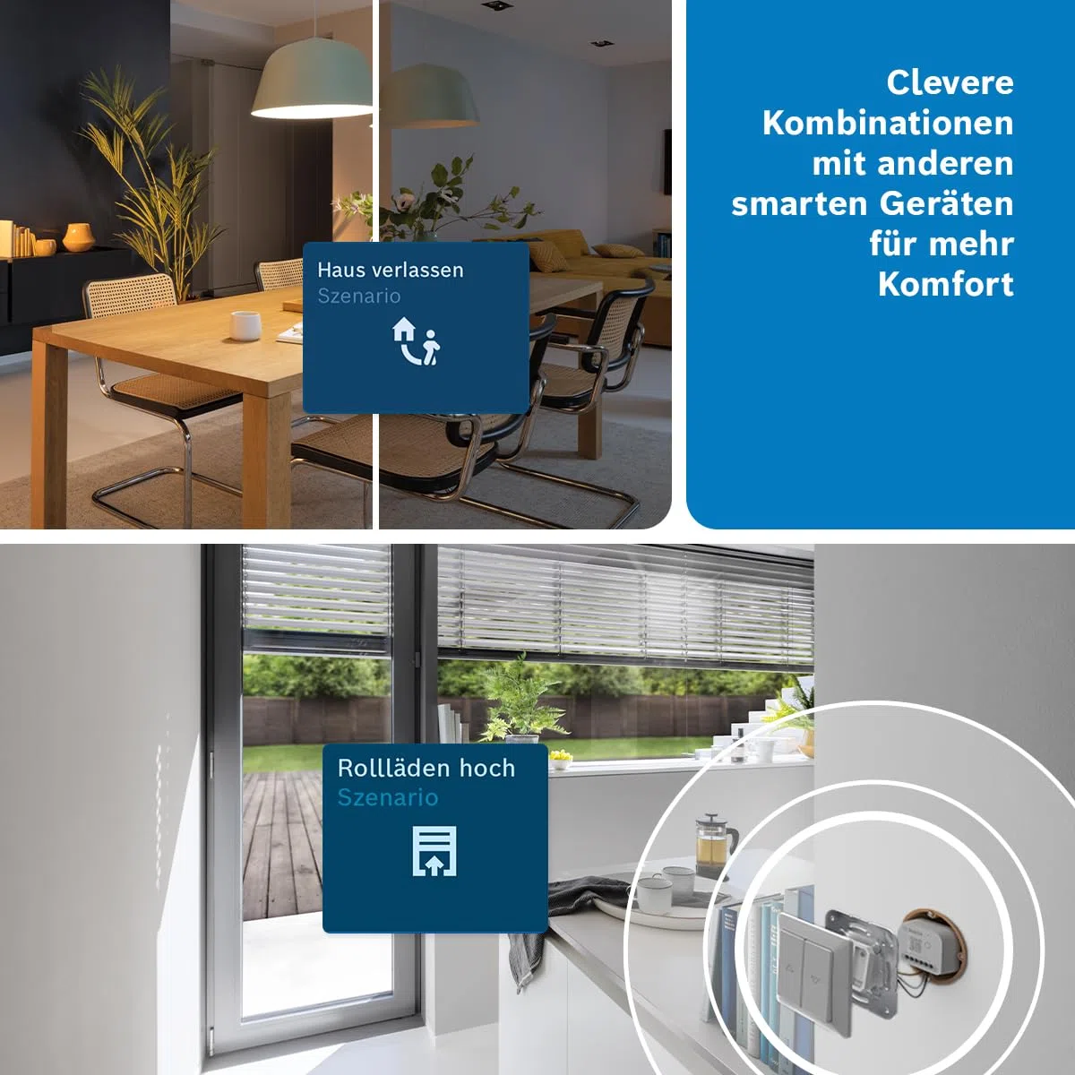Bosch Smart Home Licht-/Rollladensteuerung II, Licht & Rollläden smart machen, App- & Sprachsteuerung, Automationen & Zeitpläne, Apple Home, Google Home & Alexa kompatibel, Controller II erforderlich