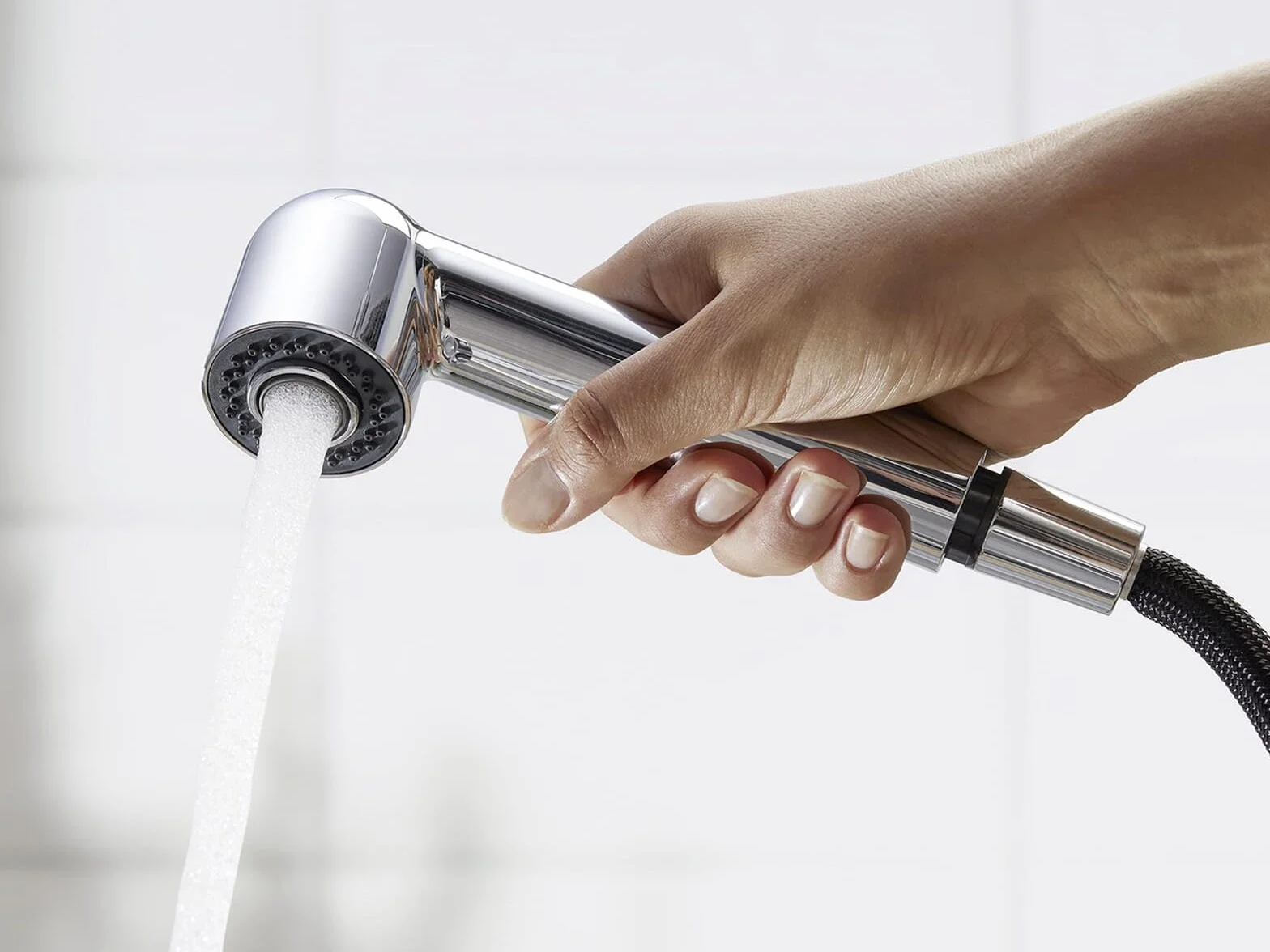 BLANCO WEGA-S II | Küchenarmatur in chrom | Hochdruck | Mit herausziehbarem Schlauch | Rückflussverhinderer | Keramik Kartusche | Gesicherte Wasserqualität & wassersparend | [4,8x25,9x18,5 cm]