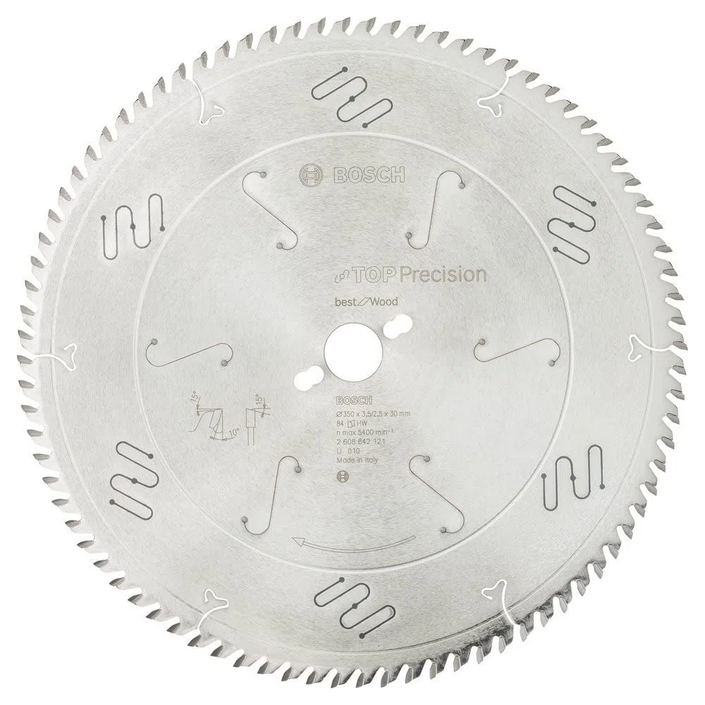 BOSCH Kreissägeblatt Top Precision Best für Wood, 350 x 30 x 3,5 mm, 84, 2608642121