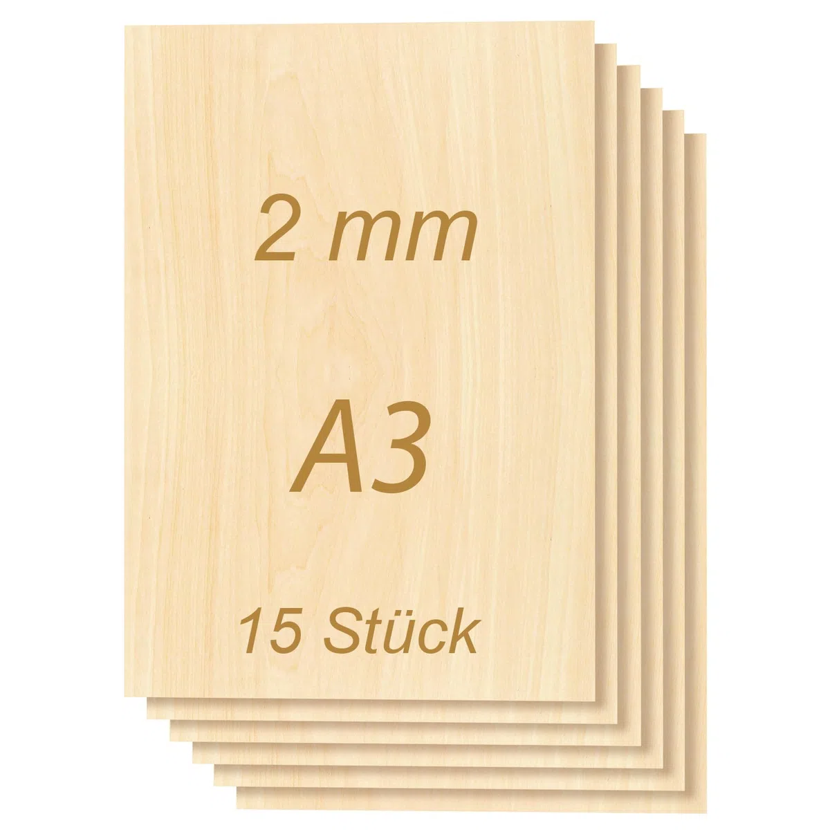 ToCome 2mm Sperrholz A3 Linde Sperrholzplatte Laserfähig 420 x 297 x 2mm Linden Holzplatte Plywood 2mm Holz für Laser (15 Stück)