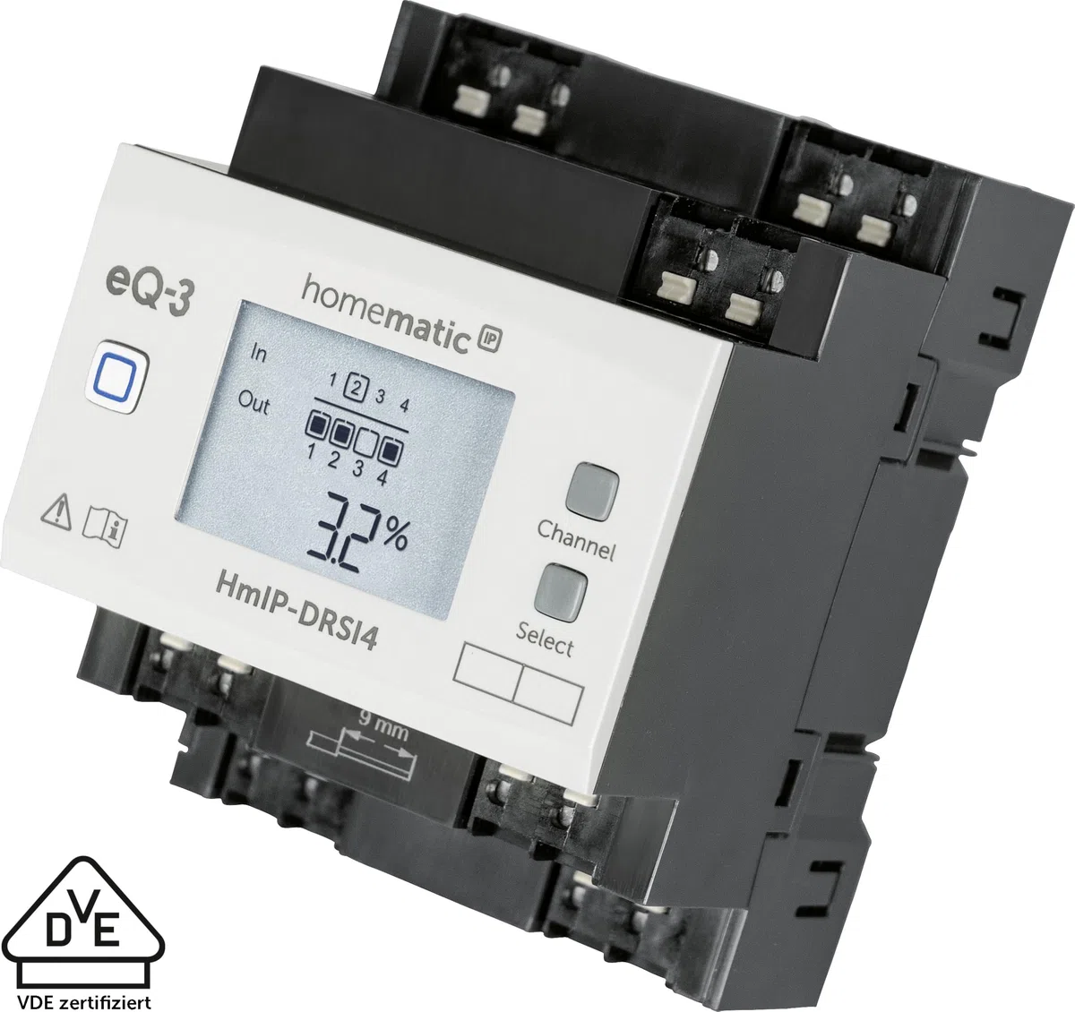 Homematic IP Smart Home Funk-Schaltaktor für Hutschienenmontage HmIP-DRSI4, 4-fach