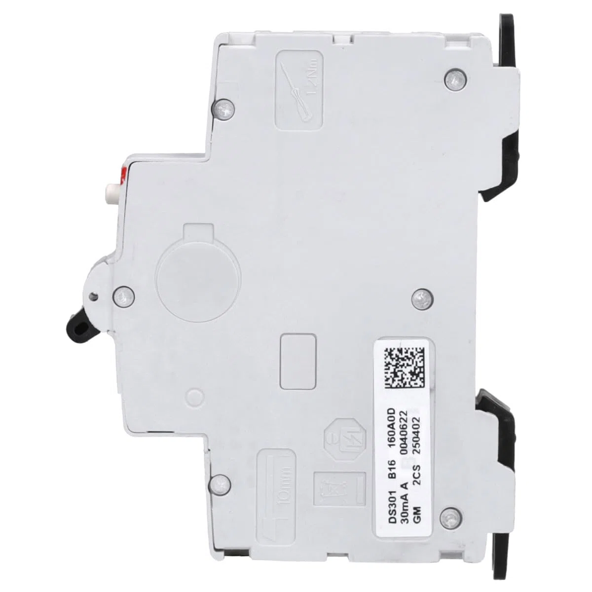ABB DS301C B16 A30 RCBO – FI/LS-Schalter 16 A, 30 mA, 6 kA, B-Charakteristik, Typ A, 1P+N, 1 Teilungseinheit, Kombischalter für Hutschiene 2CSR255163R1165