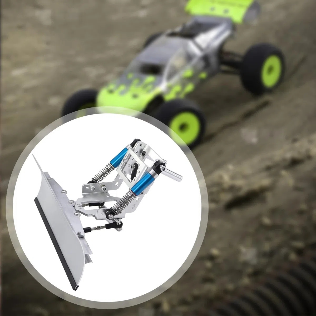 1/10 Metall RC Schneeschild Silber 21cm, Snow Plow Front Snow Shovel Snowplow, RC Schneepflug Schneeräumwerkzeug aus Aluminiumlegierung für SCX10 II 90046 SCX10 III Auto