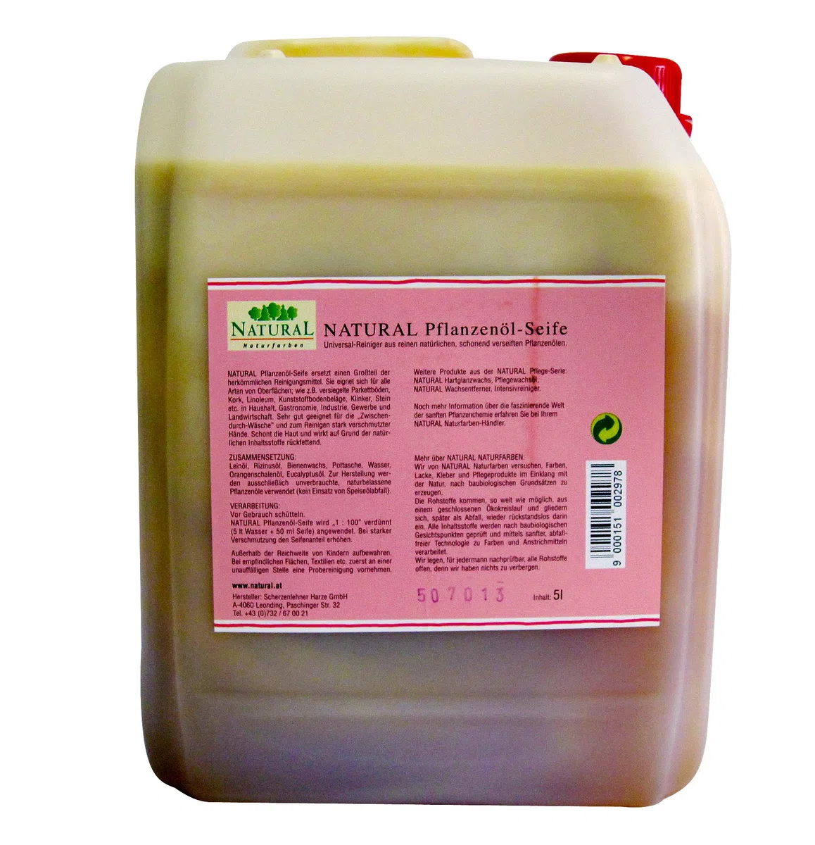 Natural 511 Holzbodenseife 5 Liter Pflanzenöl-Seife Parkettpflege