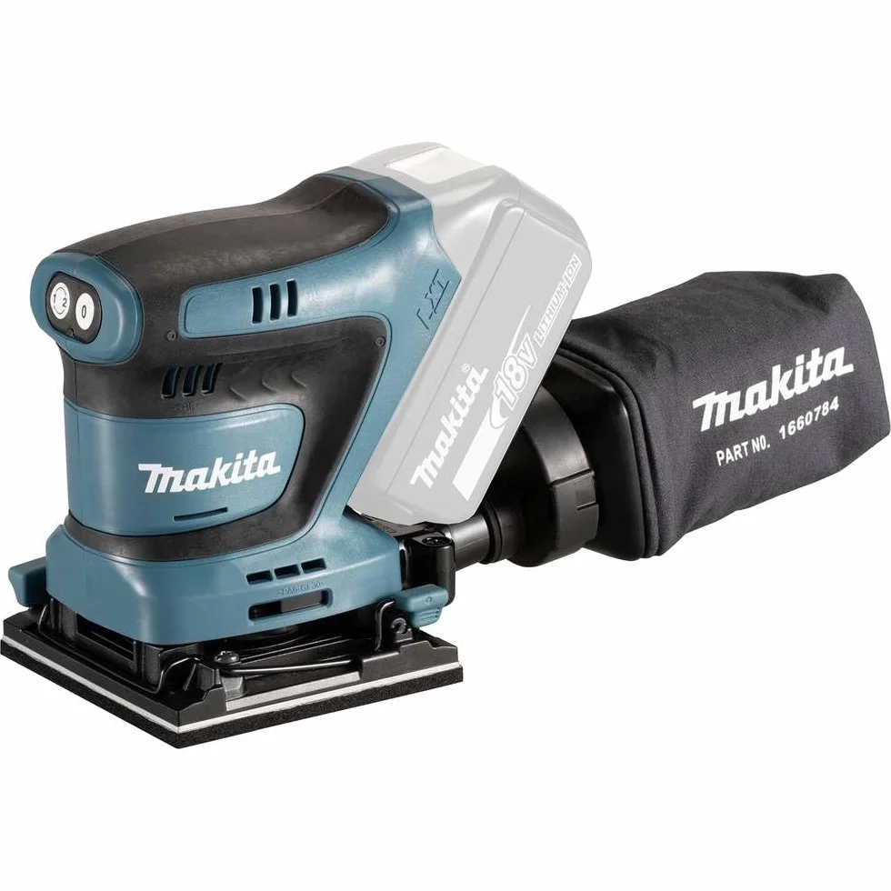Makita DBO480Z Schwingschleifer 18 V, Nur Gerät, Petrol, ohne Akku, ohne Ladegerät