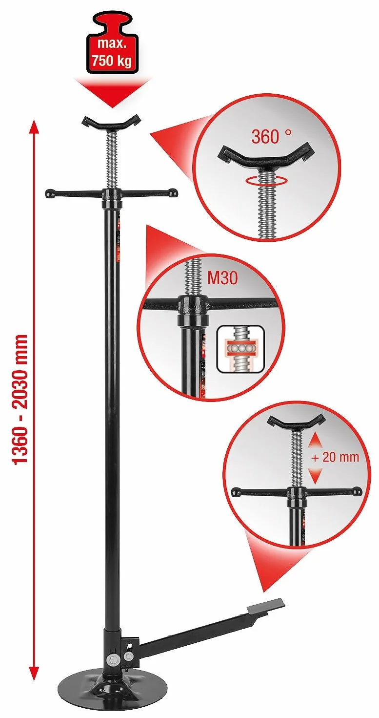 KS Tools 160.0342 Teleskop-Unterstellstütze