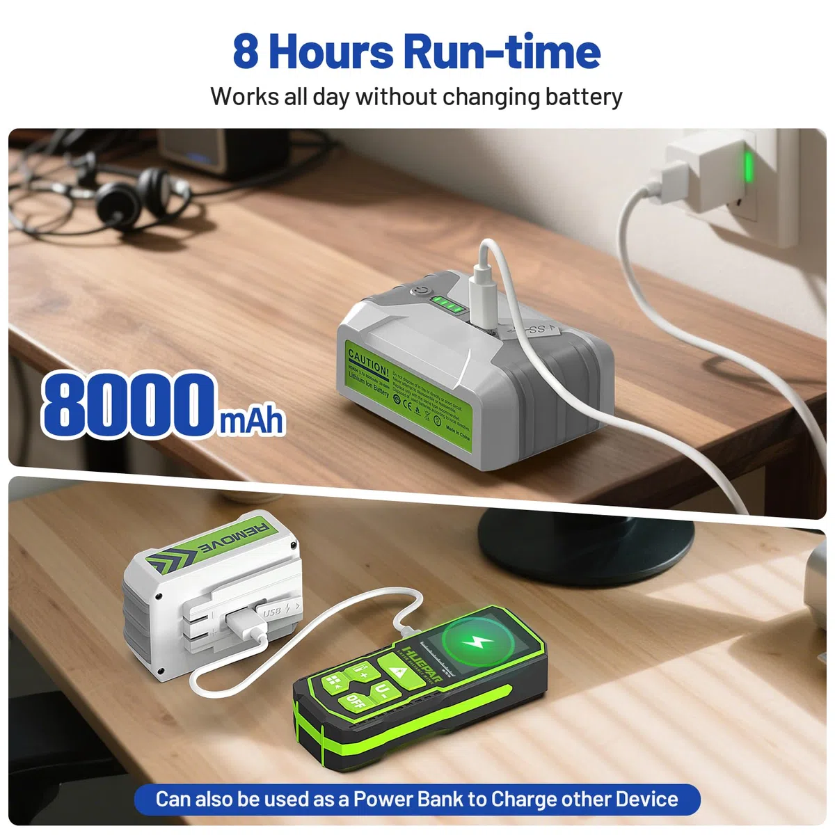 Huepar Pro Kreuzlinienlaser 4 * 360 Grad Selbstnivellierend Grün Laser Wasserwaage, Hochpräzises 4D Nivellierlaser Mit 8000mAh Lithiumionen-Akku, Fernsteuerung Und Hartschalenkoffer ZK04CG