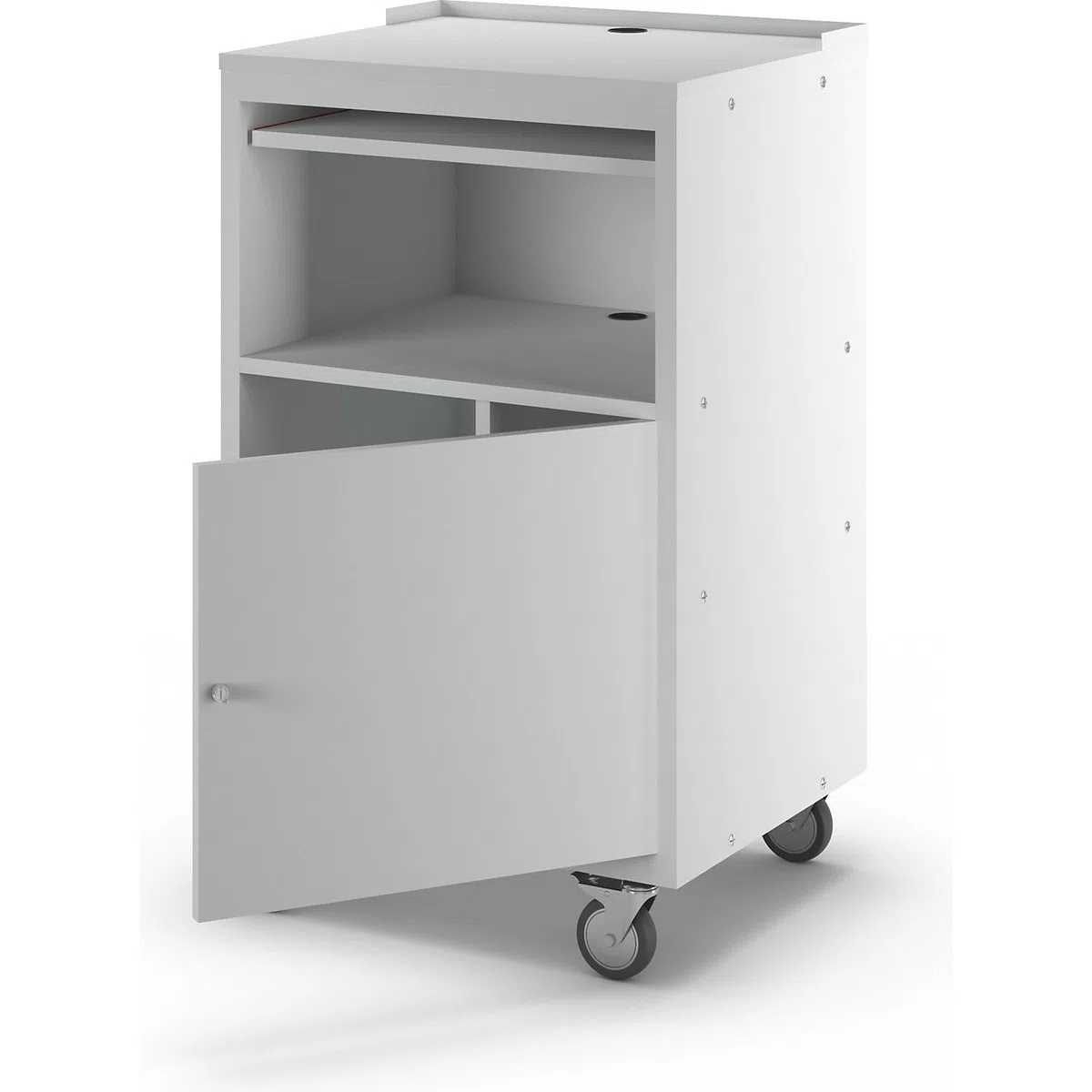 eurokraft | PC-Pult | mobil | HxBxT 1170 x 690 x 590 mm | lichtGrau RAL 7035