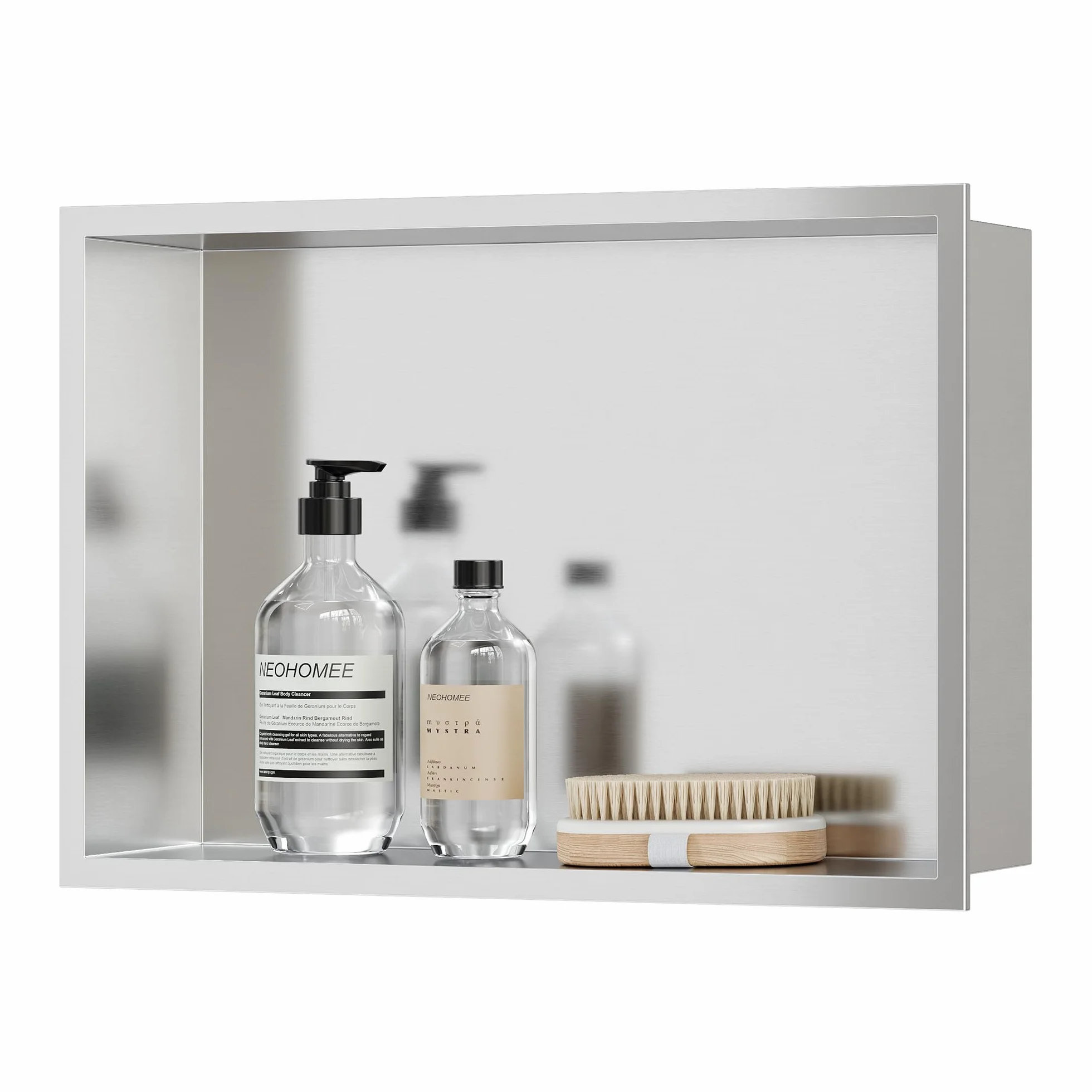 Neodrain Wandnische Dusche 304 Edelstahl Duschnische 45 x 30 cm Einbaunische Lagerung für Badezimmer, Gebürstet
