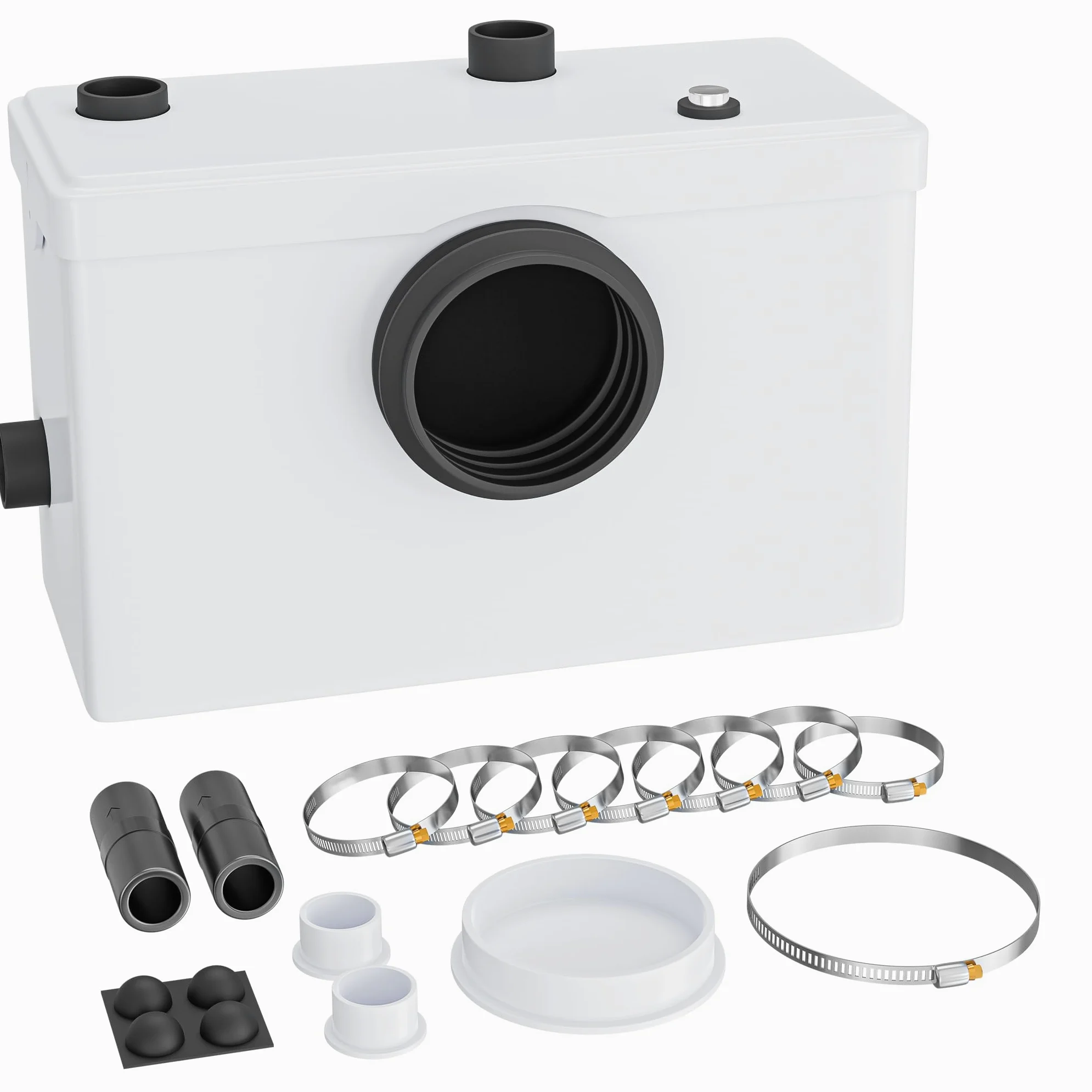 Wiltec 3/1 Kleinhebeanlage 600 W mit Häcksler, Hebeanlage bis 10 m Höhe, Abwasserhebeanlage mit 3 Einlässen, für WC und Dusche