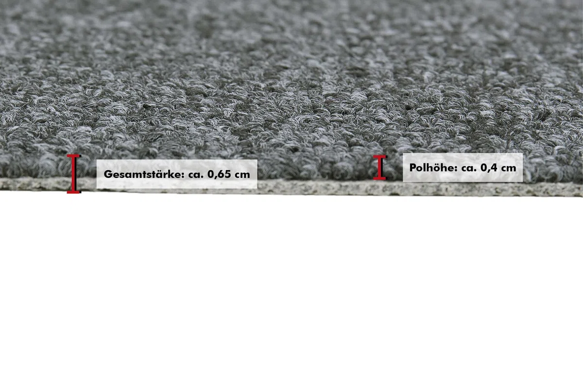 andiamo Teppichboden Henry - pflegeleicht und einfach zu verlegen - Auslegware Teppichboden - Meterware Bodenbelag in Schlingenstruktur mit Trittschalldämmung 200 x 600 cm Anthrazit