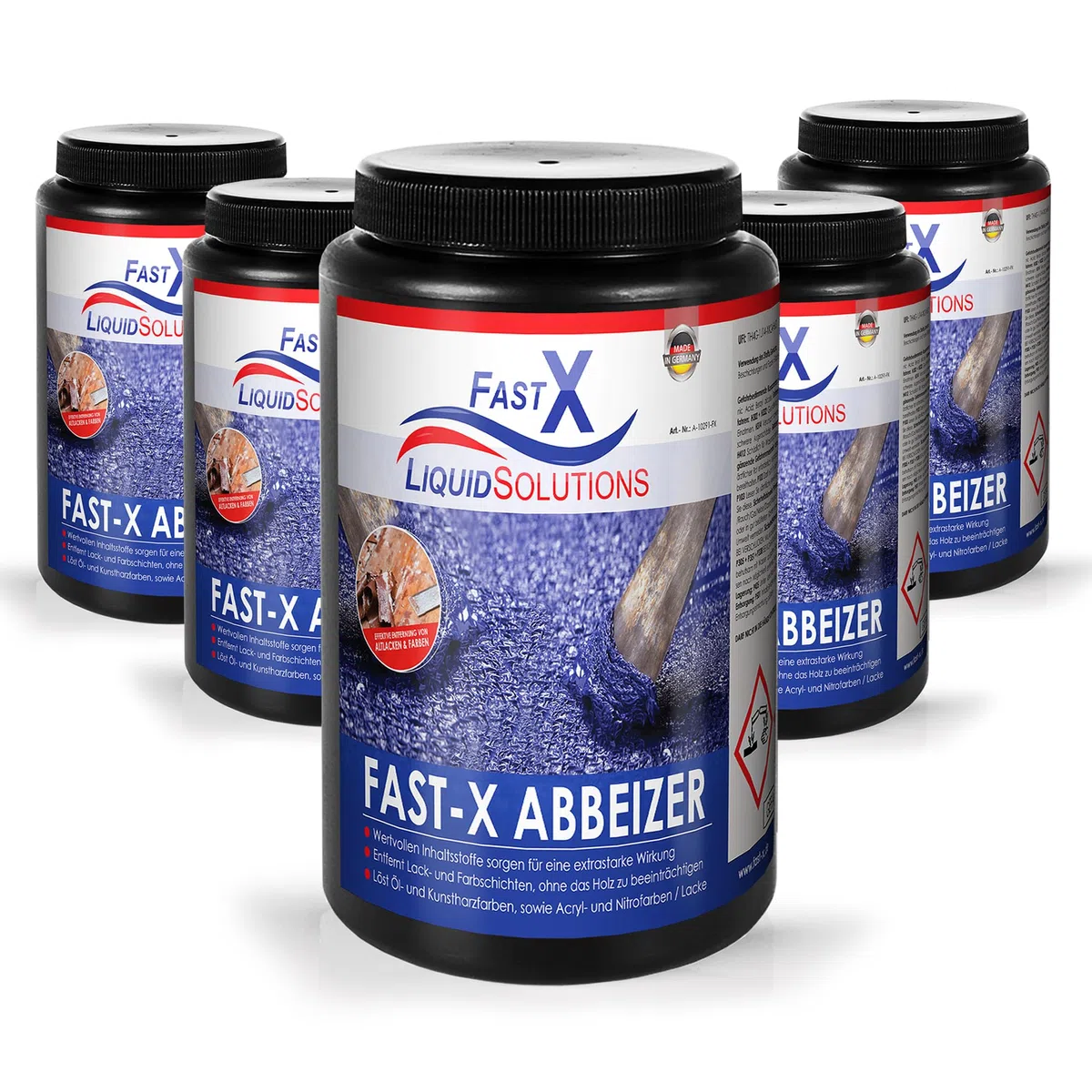FAST X Abbeizer – 5x1L – Hochwirksamer Entferner für Lacke und Farben