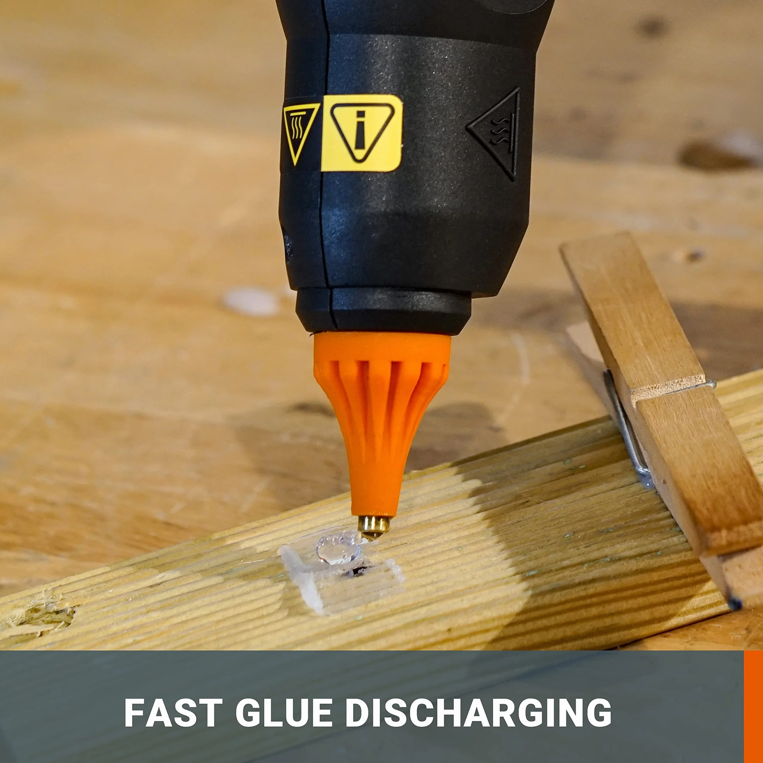 WORX WX045.9 Akku-Heißklebepistole 20V, 60W, MAX 200℃, Anti-Tropf, ideal für Heimwerker, Möbelmontage, Hausreparatur, mit 10*Klebesticks, ohne Akku & Ladegerät, PowerShare kompatibel