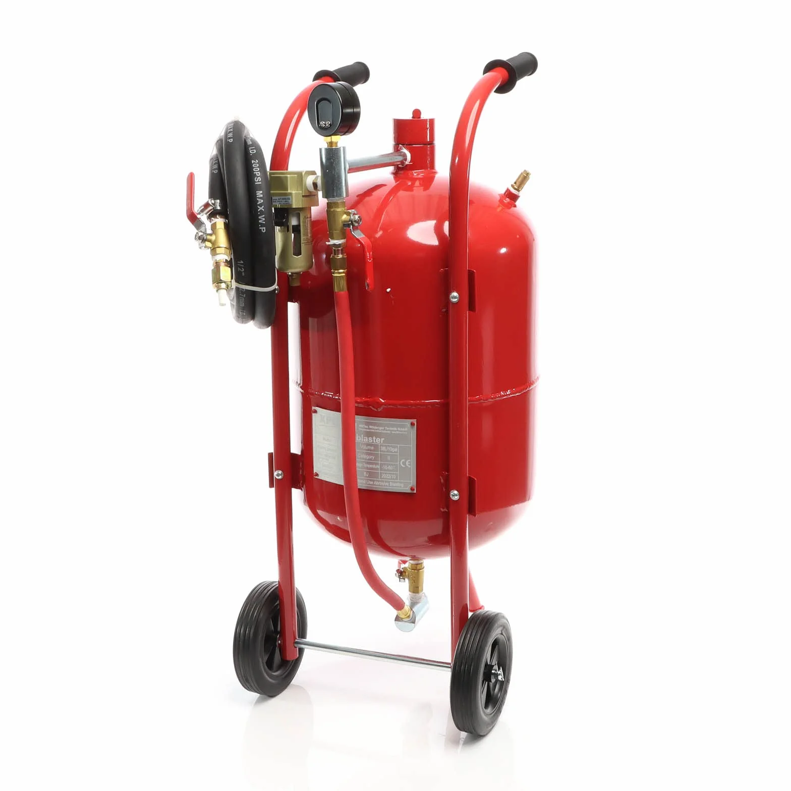 XPOtool Mobiles Sandstrahlgerät 38 L, Druckluft Sandstrahler mit Zubehör, zum Rost Entfernen und Farbe Entfernen, Sandstrahlanlage Strahlgerät