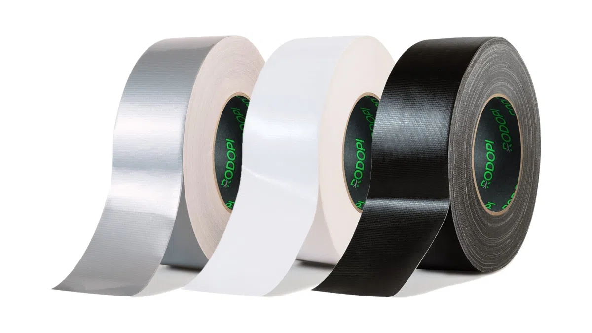 RODOPI Panzertape RaceTape 50mm x 50m Industrie Gewebeband Silber Schwarz Weiß Panzerband extra stark Gewebeklebeband Stärke 0,30mm Gaffa Tape Duct Tape (Schwarz, 24 Rollen)