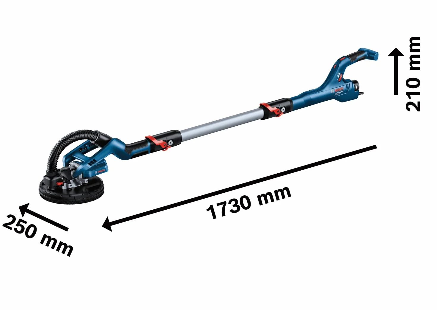 Bosch Professional Trockenbauschleifer GTR 55-225 (550 Watt, inkl. 1x Schleifblatt M480, 1x Schleifteller-Set weich, 3x Kabelclip, Handwerkerkoffer) Battery Powered