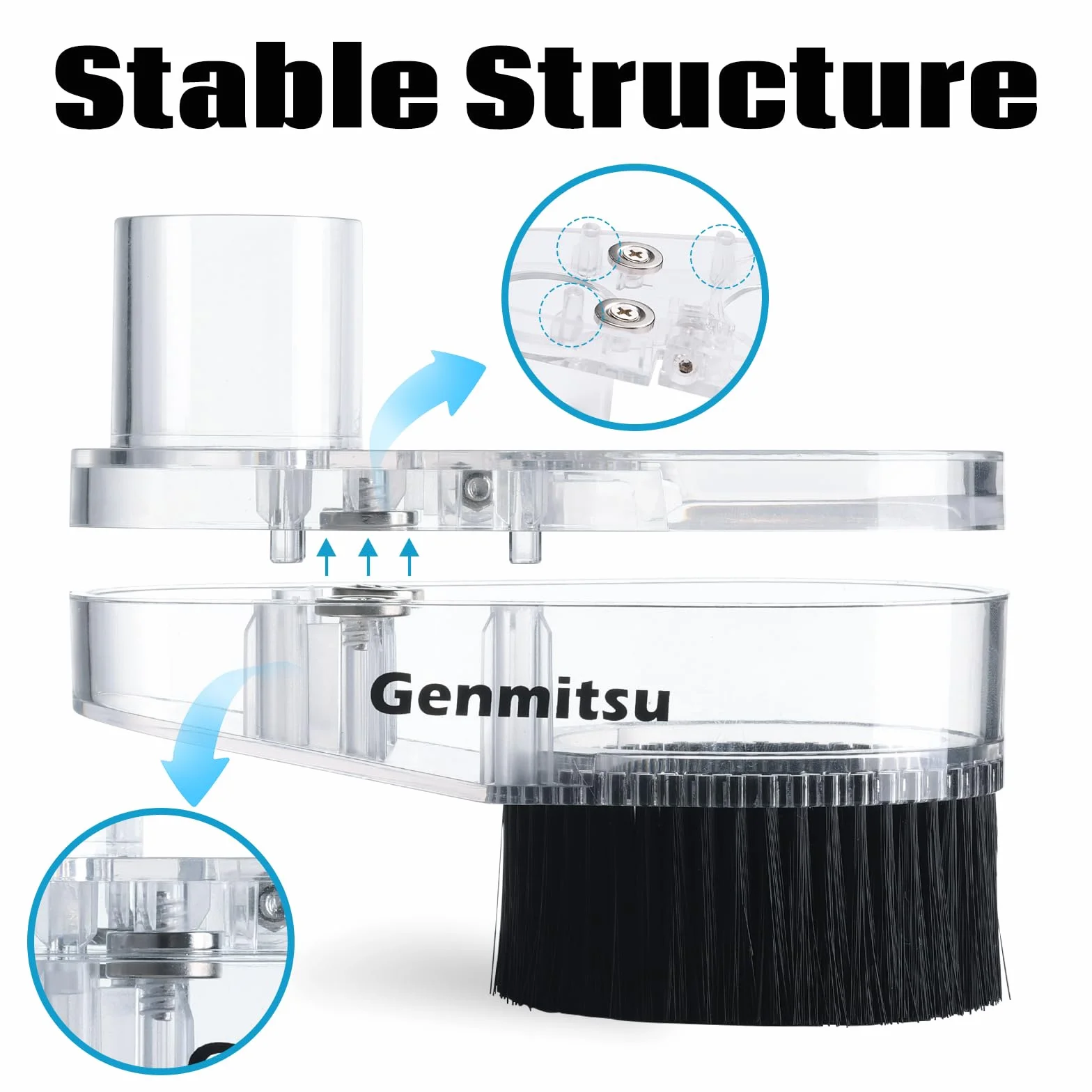 Genmitsu CNC-Staubschuh per mandrino da 65/ 69mm, Schlauchadapter-Außendurchmesser 38 mm, rasparente