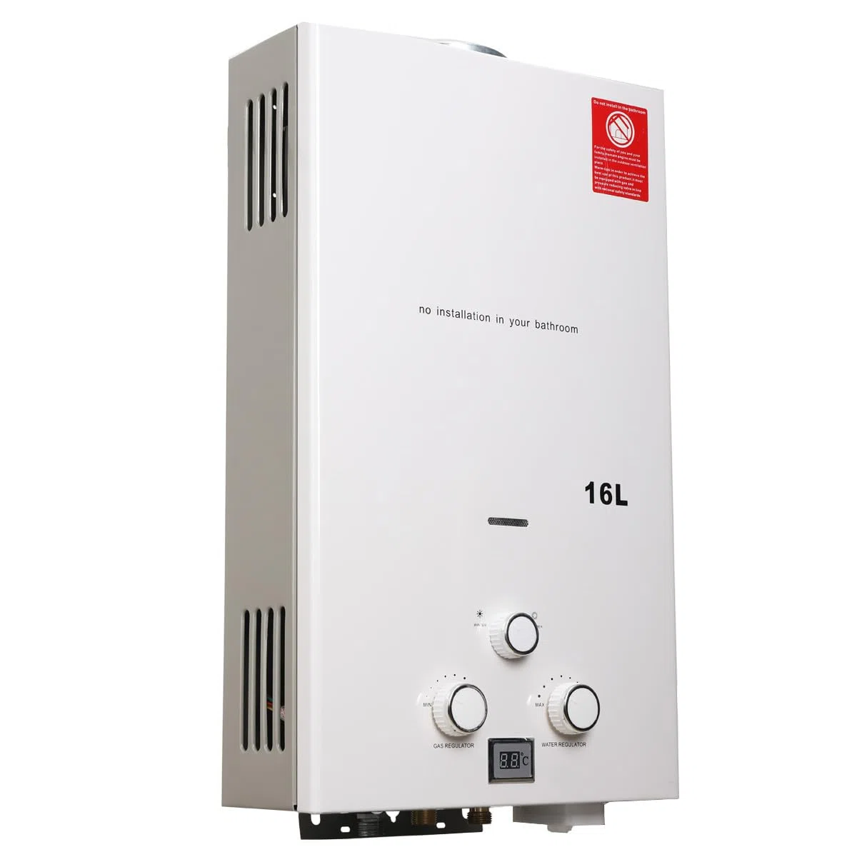 16L 32KW Tragbarer Gas Durchlauferhitzer Propangas Campingdusche für Dusche im Außenbereich Dusche Bad Warmwasser Camping Dusche Warmwasserbereiter mit CE-Zertifizierun