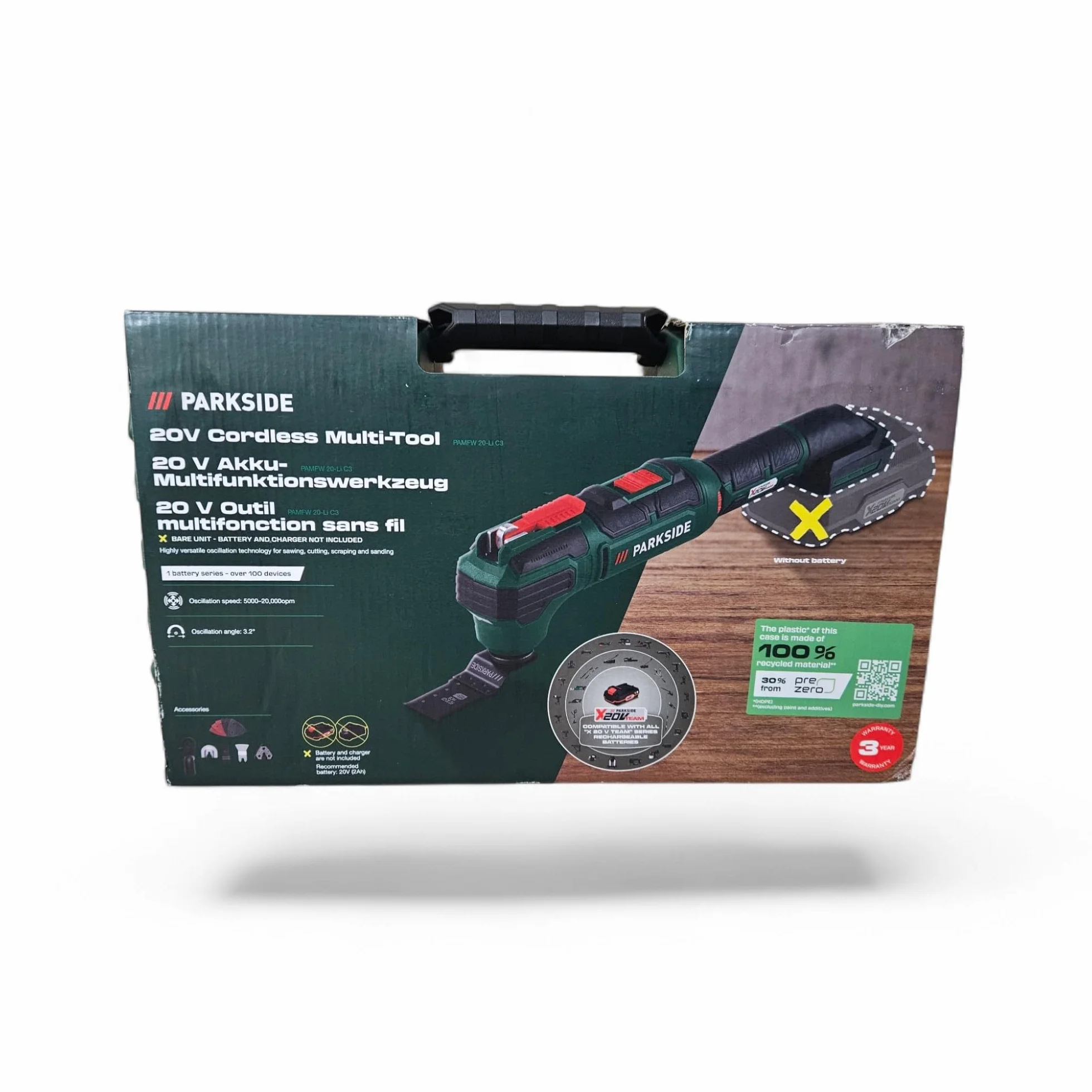 PARKSIDE PAMFW 20-Li 20 V Akku Multifunktionswerkzeug kompatibel Bosch Starlock